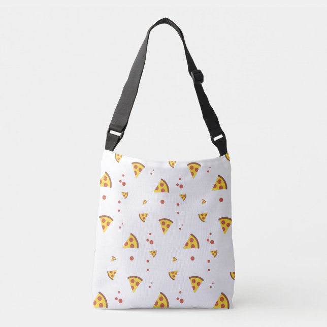 Funny Retro Pepperoni Pizza Minimalist Pattern Crossbody Bag (Front)