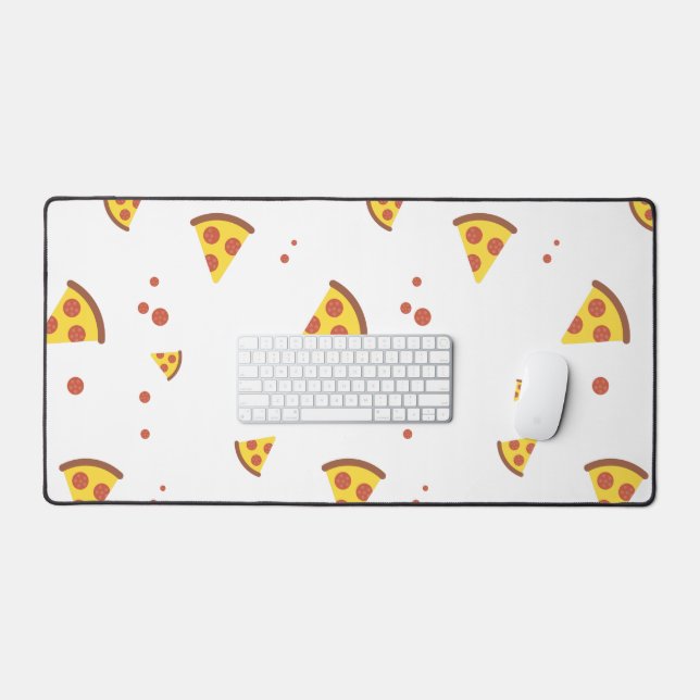 Funny Retro Pepperoni Pizza Minimalist Pattern Desk Mat (Keyboard & Mouse)