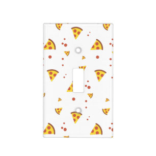 Funny Retro Pepperoni Pizza Minimalist Pattern Light Switch Cover