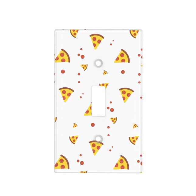 Funny Retro Pepperoni Pizza Minimalist Pattern Light Switch Cover (Front)