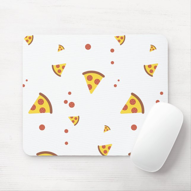 Funny Retro Pepperoni Pizza Minimalist Pattern Mouse Pad (With Mouse)
