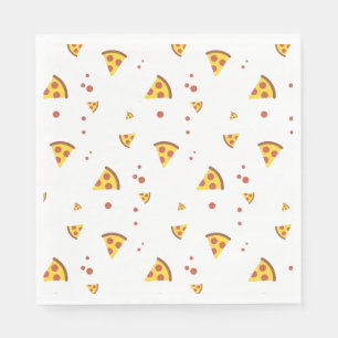 Funny Retro Pepperoni Pizza Minimalist Pattern Napkins
