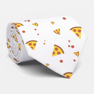 Funny Retro Pepperoni Pizza Minimalist Pattern Neck Tie