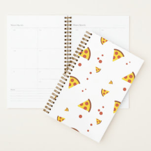 Funny Retro Pepperoni Pizza Minimalist Pattern Planner