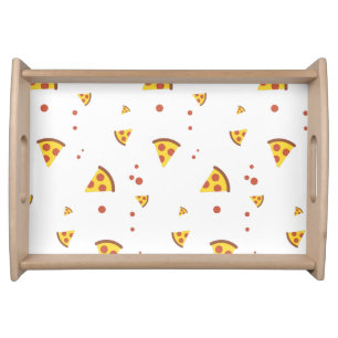 Funny Retro Pepperoni Pizza Minimalist Pattern Serving Tray