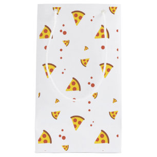 Funny Retro Pepperoni Pizza Minimalist Pattern Small Gift Bag