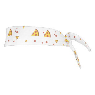 Funny Retro Pepperoni Pizza Minimalist Pattern Tie Headband