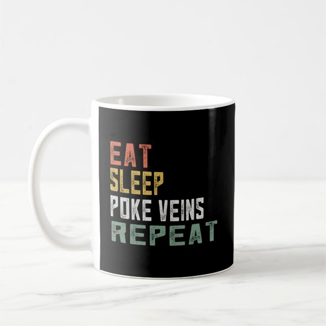 Funny Retro Phlebotomist Gifts For Women Poke Coffee Mug (Left)