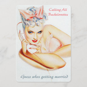 Funny retro phone call wedding gossip invitation