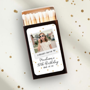 Funny Retro Photo 30th Thirty Birthday Gold Matchboxes