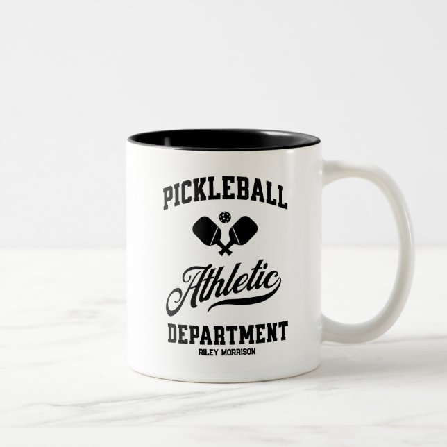 Funny Retro Pickleball Athletic Department Custom Two-Tone Coffee Mug (Right)