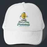 Funny Retro Pickleball Cartoon Mascot Custom Text Trucker Hat<br><div class="desc">Super fun pickleball hat featuring a funny cartoon pickleball mascot wearing a cap and your custom text.  Add a player name,  pickleball club name,  funny saying,  etc. Makes the perfect gift/memento for any pickleball party or tournament or pickleball special event.  Get matching hats for your team or pickleball partner.</div>