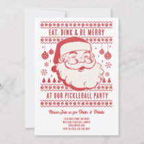 Funny Retro Pickleball Christmas Party Invitation