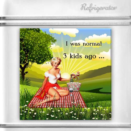 Funny Retro Pin Up Picnic Mothers Day Magnet