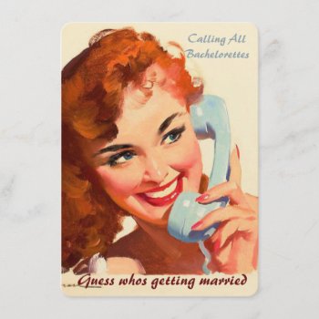 Funny Retro Pin Up Wedding Gossip Invitation by RetroAndVintage at Zazzle