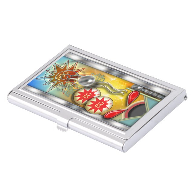 Funny Retro Pinball Machine Business Card Case (Front)