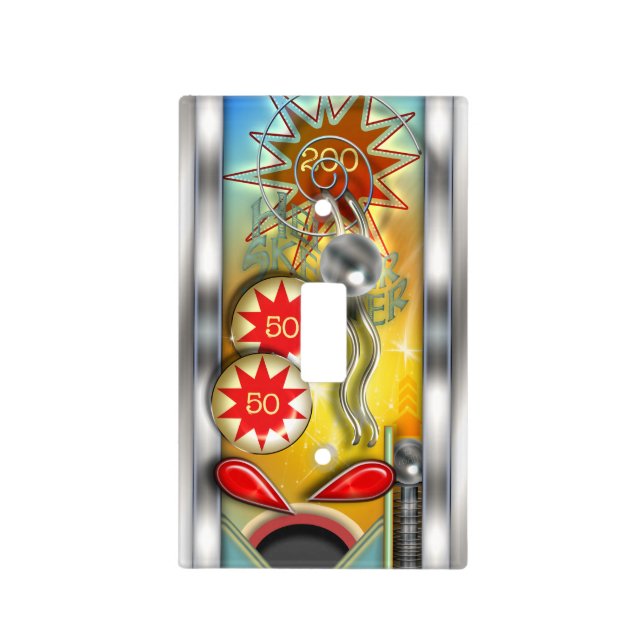 Funny Retro Pinball Machine Light Switch Cover (Front)