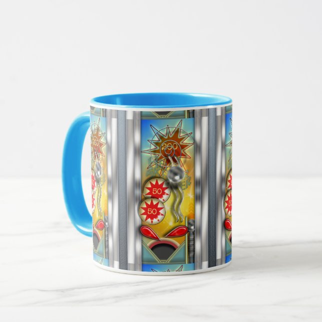 Funny Retro Pinball Machine Mug (Front Left)