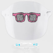 Funny Retro Pink Sunglasses Illustration Safety Face Shield (Front w/Glasses)