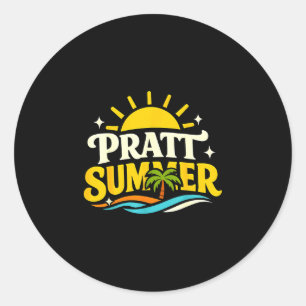 Funny retro pratt summer california political classic round sticker