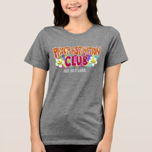 Funny Retro Procrastination Club Rainbow Tri-Blend Shirt