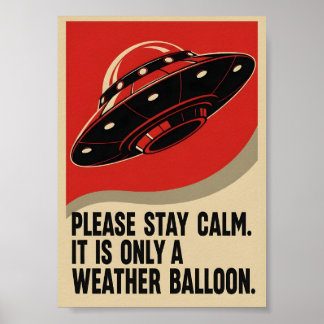 Funny Retro Propaganda UFO Poster