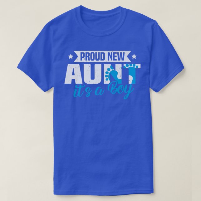 Funny Retro Proud New Aunt It's A Boy Gender Revea T-Shirt (Design Front)