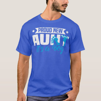Funny Retro Proud New Aunt It's A Boy Gender Revea T-Shirt