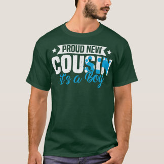 Funny Retro Proud New Cousin It's A Boy Gender Rev T-Shirt