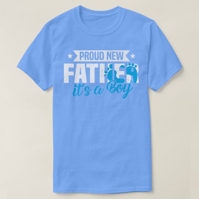 Funny Retro Proud New Father It's A Boy Gender Rev T-Shirt (Design Front)