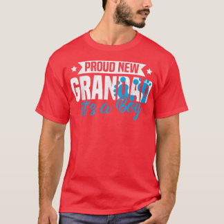 Funny Retro Proud New Grandad It's A Boy Gender Re T-Shirt