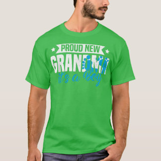 Funny Retro Proud New Grandma It's A Boy Gender Re T-Shirt