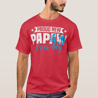 Funny Retro Proud New Papaw It's A Boy Gender Reve T-Shirt