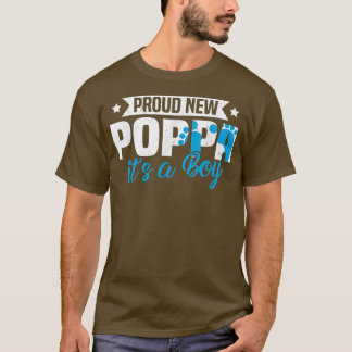 Funny Retro Proud New Poppa It's A Boy Gender Reve T-Shirt