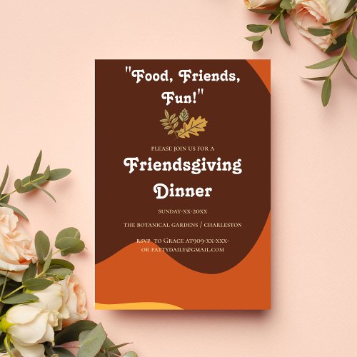 FUNNY RETRO PUMPKIN FRIENDSGIVING  INVITATION