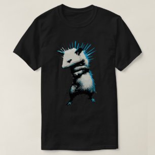 Funny retro punk opossum street art T-Shirt