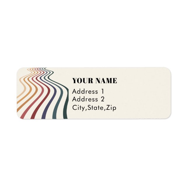 Funny Retro Rainbow Custom Name Return Address Label (Front)