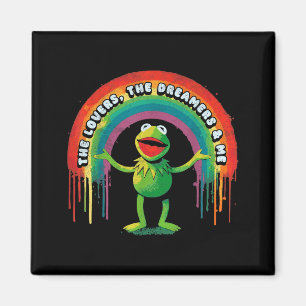 Funny Retro Rainbow Frog Connection The Lovers The Magnet