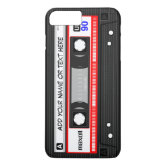 Funny Retro Red Music Cassette Tape Pattern Case-Mate iPhone Case | Zazzle