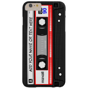 Funny Retro Red Music Cassette Tape Pattern Barely There iPhone 6 Plus Case