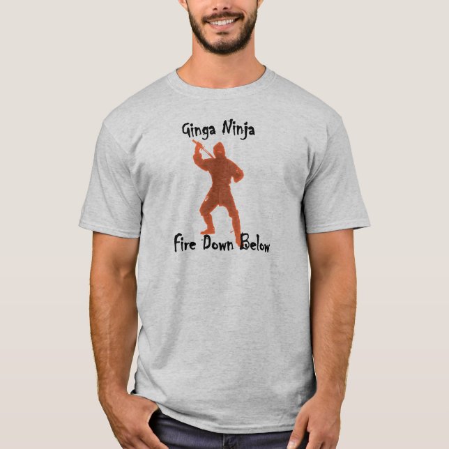 Funny Retro redhead Ginger Ninja T-Shirt (Front)