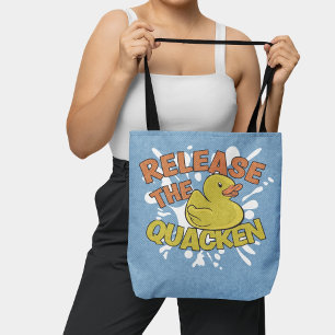 Funny Retro Rubber Duck Animal Joke  Tote Bag