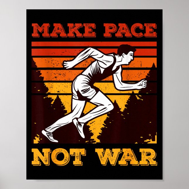 Funny Retro Runner Running Quote Gift - Make Pace  Poster (Front)