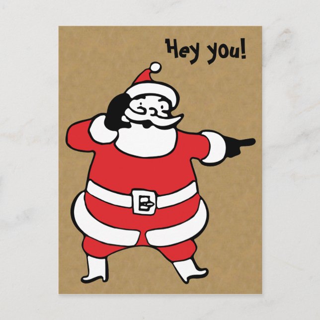 Funny Retro Santa Claus Postcard (Front)