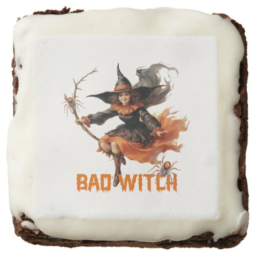 Funny retro spooky Halloween basic bad witch Brownie
