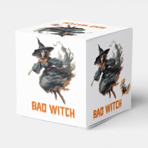 Funny retro spooky Halloween basic bad witch Favor Boxes