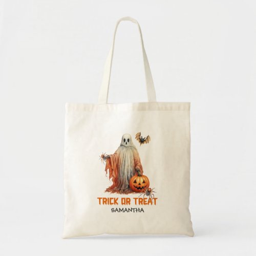 Funny retro spooky Halloween ghost Tote Bag