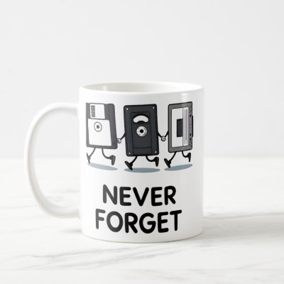 Funny Retro Storage Devices - Floppy, VHS, Cassett Coffee Mug