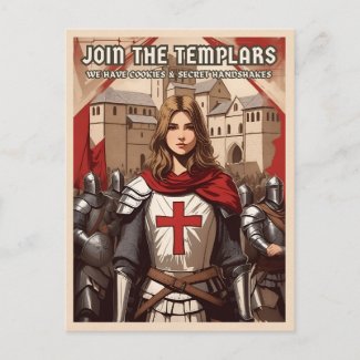 Funny Retro Style Medieval Templar Knight Humor