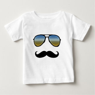 Funny Retro Sunglasses with Moustache Baby T-Shirt